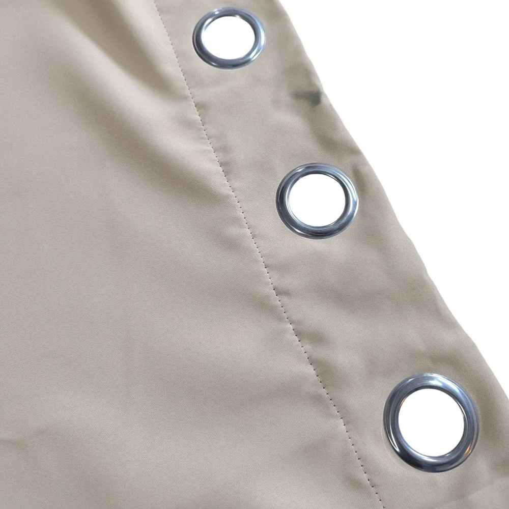 Pair of Blackout Curtain Panel Beige‎ Grommet Top Minimalist Neutral READ